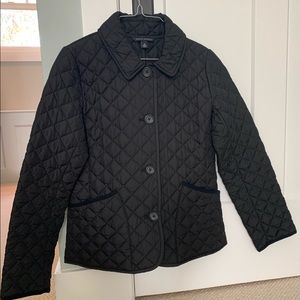 Banana Republic quilted, button down, puff jacket in black